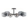 Molecule chandelier 6he27 40W black and gold 75x75x36 cm
