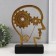 Souvenir Polystone Bust "Man with gears in the head" gold 16x8x26 cm