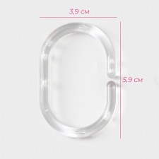 A set of rings for curtains in the bathroom, plastic, 12 pcs, transparent