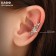 Earring "Kaff" three stars, white color in silver