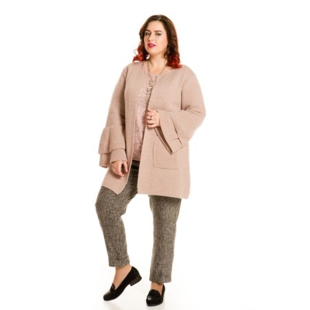 Cardigan female, size 50, pink color-2