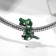 Talisman "Crocodile", green color in silver