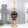 Summary metal, glass for 1 candle "Mirage" gold with black 55x14x23 cm