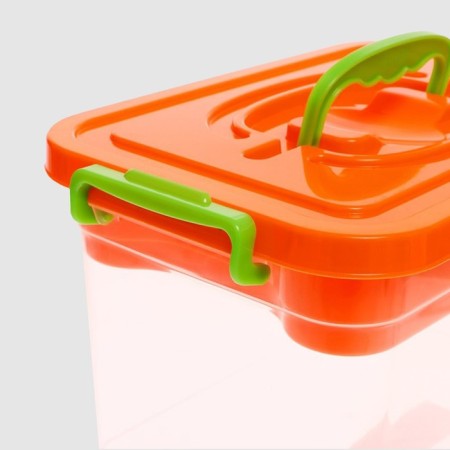 Container for storage with a lid and liner 6.5 l, color orange-2