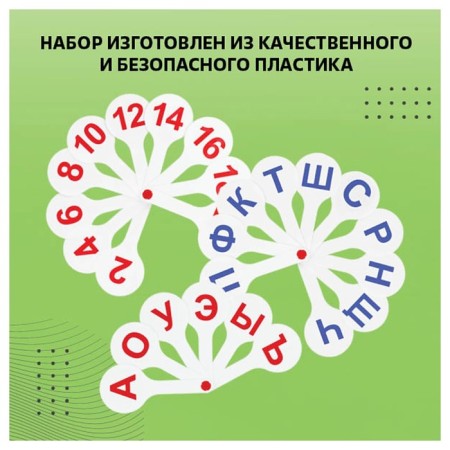 Набор касс "Веер" 3 штуки гласные + согласные буквы и цифры-4
