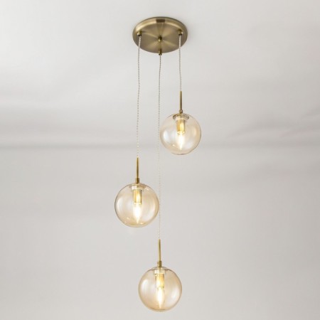 Suspended lamp Citilux "Tommy" CL102033, 33x33x35 cm, 3x40W, E14, brown color-2