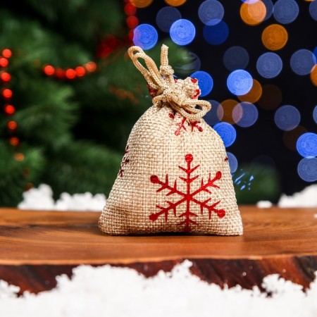 Gift bag from the canvas "Snowflakes", 7 x 9 cm