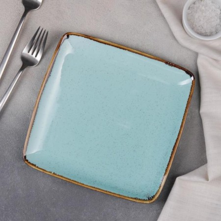 Ceramic square “Aquamarine”, d = 28 cm, blue color