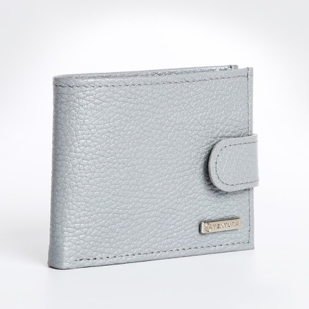 Women's wallet on the button, Textura, color gray color