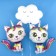 Foil ball 38 ’’ “Sable kitten”, figure, 1 pc., Pink color
