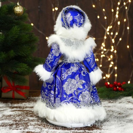 Snow Maiden "chic" in a blue fur coat and hat, 17x35 cm-2