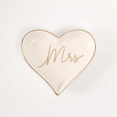 Souvenir Ceramics stand for the Ring "Mrs." Heart 10x9x1.6 cm-3