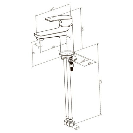MILARDO NIAGARA NIASB00M01 sink mixer, pour 111 mm, chrome-3