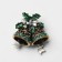 Brooch "Bell", color blue-green in gold