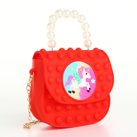 Baby bag on a magnet, red color