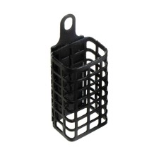 The feeder is steel, rectangular, 30 g