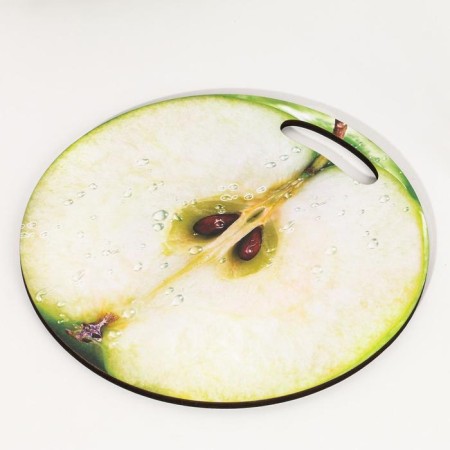 Board cutting and serving round kitchen "apple in section", 25.5 cm-2