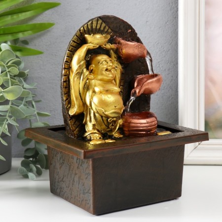 The desktop fountain "Happy Hothee with Mattle of Gold" 13x13x20 cm-1