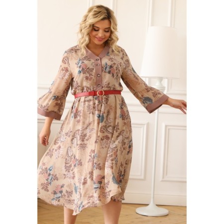 Female dress, size 50, beige color-4