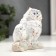 Souvenir Ceramics "White Eagle owl with a hill" with gold, rhinestones 10.7 cm