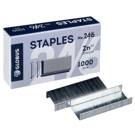 Globus staples for the stapler, 1000 pcs., No. 24/6, high -quality steel