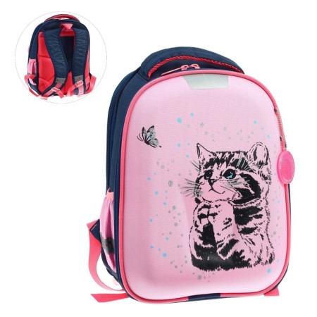 Frame backpack 38 x 30 x 17 cm, ergonomic back, Calligrata Probag "Cat" (school)-6