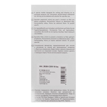 Marker for OHP permanent 1.2 mm, line 0.6 mm, centropen 2636F, black color-3