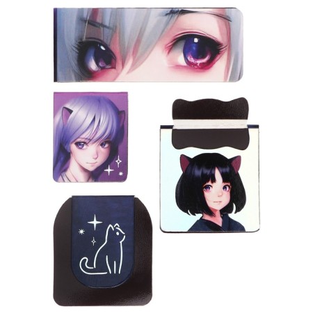 Magnetic bookmarks for books, set 4 pieces, Meshu "NEKO"-2