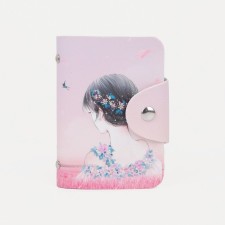 Button business card, 24 cards, pink color