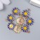 Decor for creativity Metal, enamel "Field flower" Blue with gold 1.5x1.1 cm