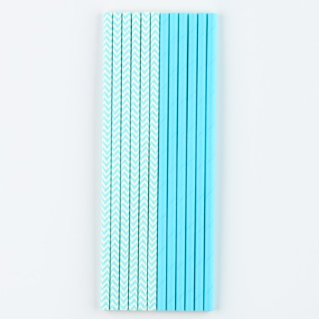 Assorted cocktail tubes, set 12 pcs., Blue color