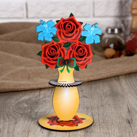 Wooden napkin "Vase with flowers"-1