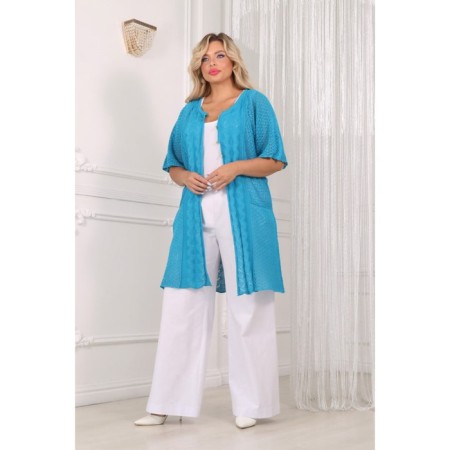 Cardigan female, size 60, blue color-8