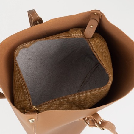 Zipper bag with lightning, the color is light brown-2