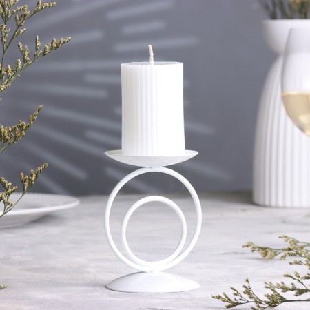 Sunser "Sunset" metal per 1 candle, 8.3x11 cm, white