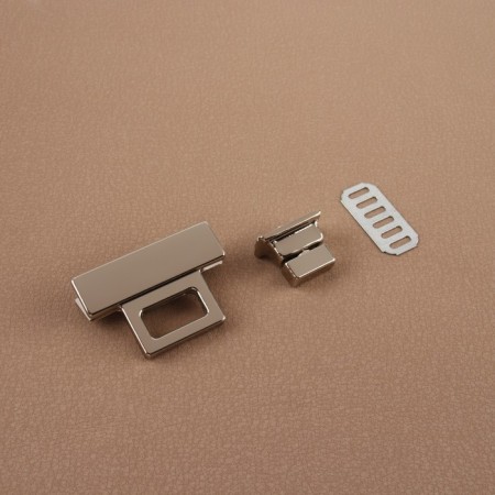 Bag -shaped fastener, 3.9 × 2.6 cm, pearl silver color-2