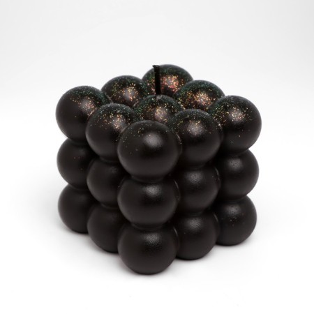 Figure candle "Babble" Big Cube, 5x5x5 cm, black velvet, in the box-4