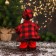 Santa Claus "in a striped sweater and with a staff" 27 cm, moves, red-brown