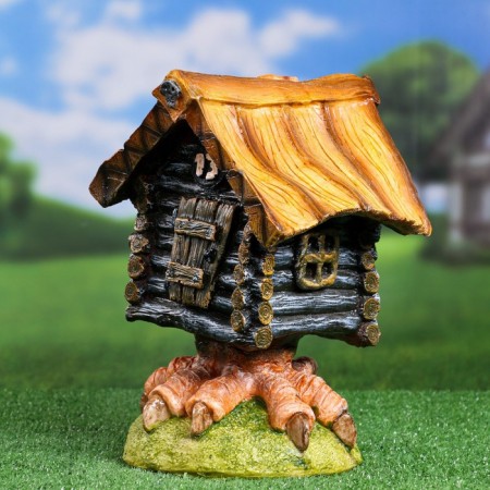 Garden figure "Hut on chicken legs" 32x23x21cm-1