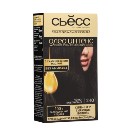 Syoss oleo intense hair dye, without ammonia, shade 2-10 black-chestnut