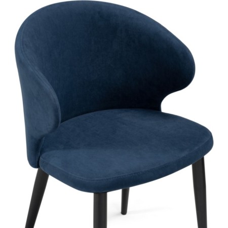 Chair on a metal frame Alsisar metal/velor, black/blue 52x58x81 cm-4