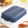 The baking sheet is rectangular, h = 6.1 cm, d = 23 cm, l = 30 cm, with a lid, anti -stick coating, blue color