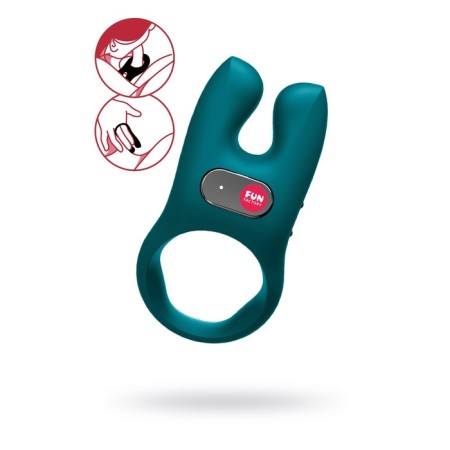 Ring Erective Fun Factory Nos with vibration, silicone, green, 8 cm