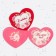 Valentine's postcard double "With love!" Flowers, raspberry background