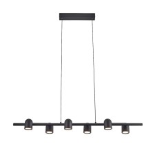 Suspension lamp mantra iOS, GU10, 6x12W, 1000x151x250 mm, black color