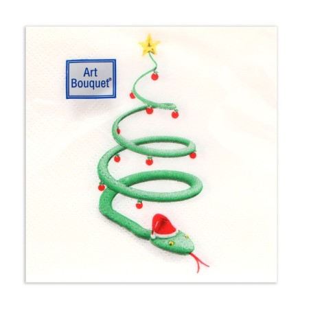 New Year's napkins paper art bouquet "New Year's snake", 2 layers, 20x20 cm, 30 pcs.-1