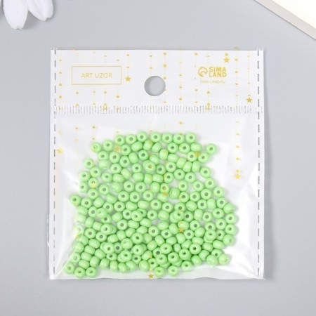 Glass beads 6/0 "green mint" 15 grams-2