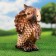 Garden figure "Friendly owl" natural, 30cm