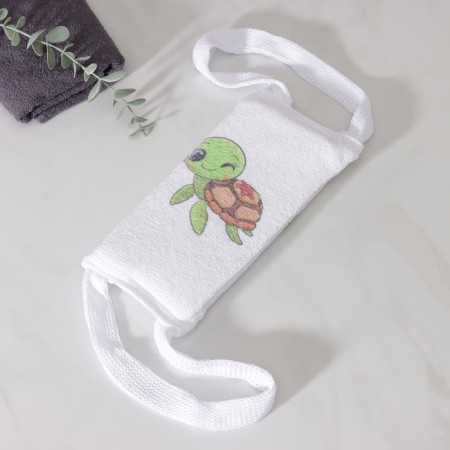 Body washcloth cotton share "Turtle", 10.5 × 25 cm