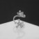 Earring "Kaff" Two flowers, white color in silver